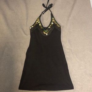 Brown halter dress